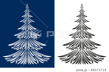 Christmas Fir Tree Contours Christmas Fir Tree Contours 88373718