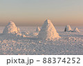 igloo on the snow  at sunset,  Novosibirsk, Russia 88374252
