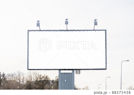 Mockup large white blank advertising billboard or promotion against the sky background 88375438