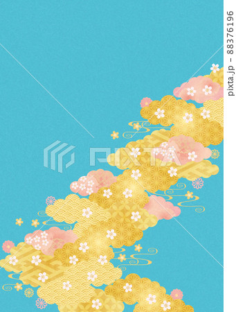 背景素材-和柄桜2022-33-3 88376196