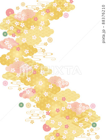 背景素材-和柄桜2022-32-1ベク 88376210
