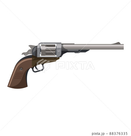 Old magnum revolver or handgun, vector icon 88376335