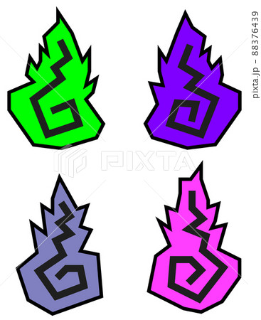 人の魂が燃える人魂のシンプルなイラスト 88376439