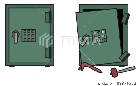 鉄製の頑丈な金庫と泥棒に破壊された金庫 鉄製の頑丈な金庫と泥棒に破壊された金庫 88376522