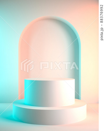 Empty pastel showcase interior room 3d illustration 88376992