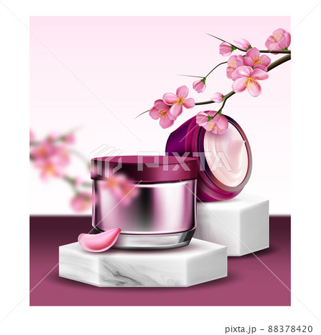 Sakura Moisture Cream Creative Promo Poster Vector Sakura Moisture Cream Creative Promo Poster Vector 88378420