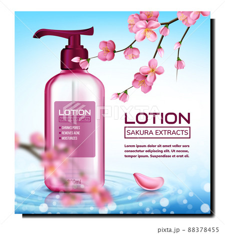 Lotion Sakura Extracts Promotion Poster Vector 88378455