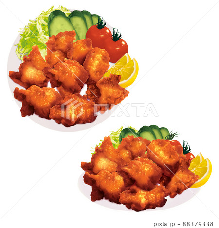 大盛りから揚げセット（印刷しても綺麗） 88379338