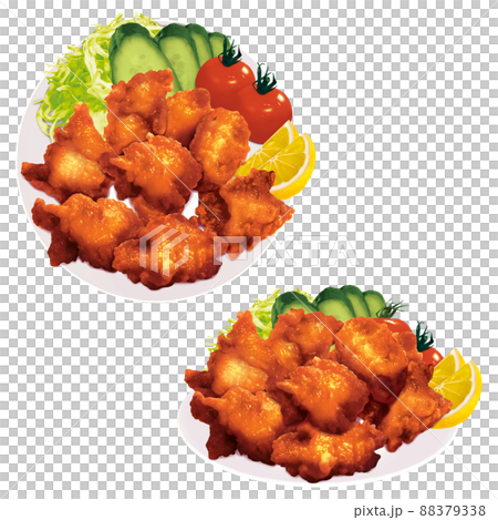 大盛りから揚げセット（印刷しても綺麗） 88379338