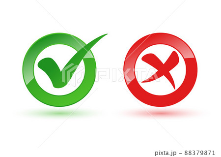 right and wrong check mark cross symbol design 88379871