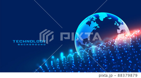 digital earth with particles and light effect 88379879