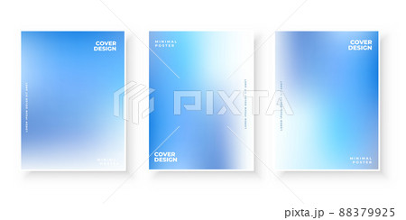 Colorful modern gradient covers blue template design set 88379925