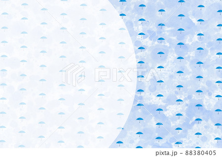 雨傘パターンの背景と円形のフレーム 7 雨傘パターンの背景と円形のフレーム 7 88380405