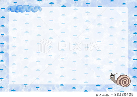 雨傘パターンの背景と雲とカタツムリのフレーム 1 雨傘パターンの背景と雲とカタツムリのフレーム 1 88380409