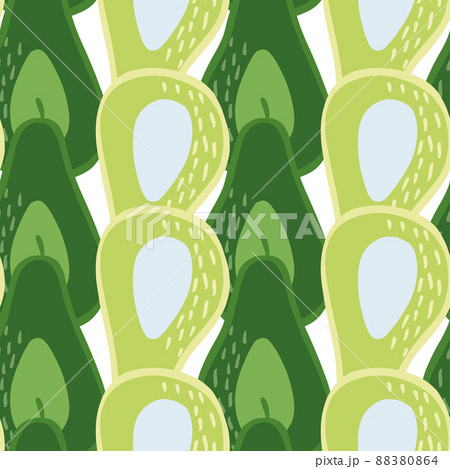 Doodle avocado seamless pattern. Hand drawn botanical backdrop. 88380864