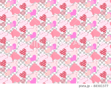 Cute heart seamless pattern background, warm color variations Cute heart seamless pattern background, warm color variations 88381377