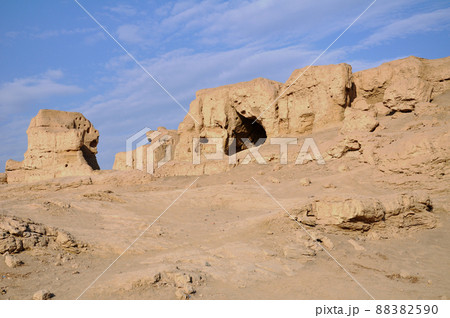 シルクロード　中国　新疆ウイグル自治区　トルファン　世界文化遺産　交河故城 88382590