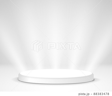 White base podium pedestal background. White stage platform round circle elegant vector exhibition White base podium pedestal background. White stage platform round circle elegant vector exhibition 88383478