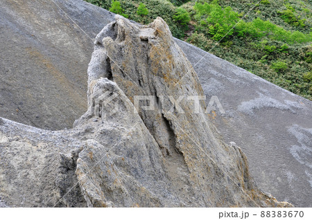 活火山秋田駒ヶ岳　しゃくなげコース　北部カルデラの地層 88383670
