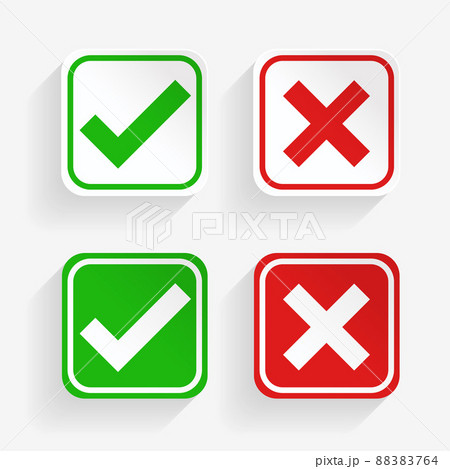 buttern style check mark and cross symbols 88383764