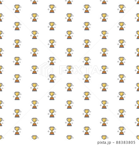 Vector cup, trophy, award pattern with various icons. Symbol texture design. Vector cup, trophy, award pattern with various icons. Symbol texture design. 88383805