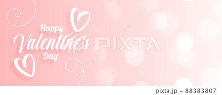 pink bokeh valentines day hearts banner design 88383807