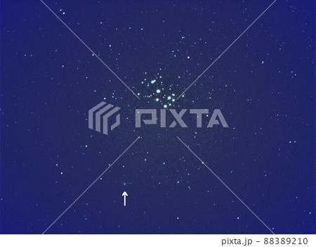 スバルに接近するハレー彗星　1986年撮影　矢印表示有り 88389210
