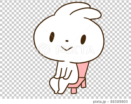 Rabbit sitting on a chair - Stock Illustration [88389803] - PIXTA