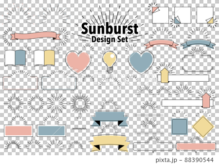 Sunburst Design Set シンプル見出しフレームセット 88390544