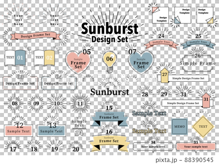 Sunburst Design Set Simple Heading Frame Set Sunburst Design Set Simple Heading Frame Set 88390545