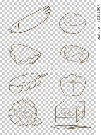 Japanese sweets (monochrome) Japanese sweets (monochrome) 88391007