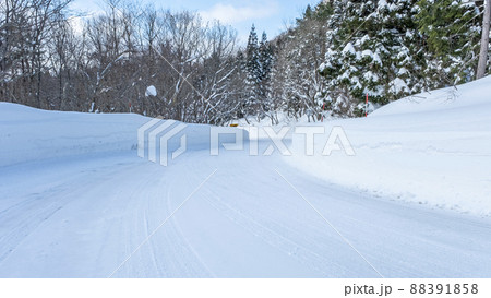 雪道(大山鏡ヶ成付近) 雪道(大山鏡ヶ成付近) 88391858