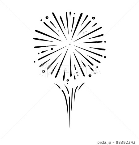 Doodle sparkling firework. Shiny foreworks for parties and celebrations. Vector illustration Doodle sparkling firework. Shiny foreworks for parties and celebrations. Vector illustration 88392242