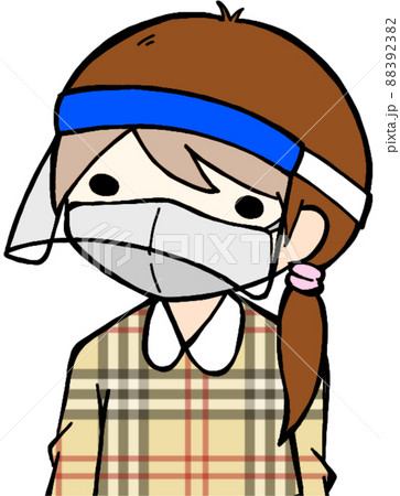 フェイスシールドとマスクをした人 フェイスシールドとマスクをした人 88392382