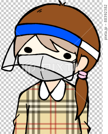 フェイスシールドとマスクをした人 フェイスシールドとマスクをした人 88392382