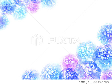 紫陽花 アジサイ 花 背景 フレーム 水彩 イラストのイラスト素材 2709