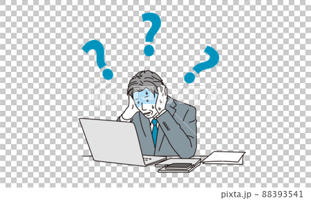 A businessman who stumbles on the operation of a personal computer 88393541