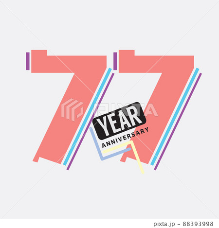 77th Years Anniversary Logo Birthday Celebration Abstract Design Vector Illustration. 88393998
