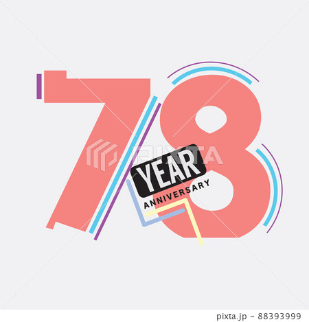 78th Years Anniversary Logo Birthday Celebration Abstract Design Vector Illustration. 88393999