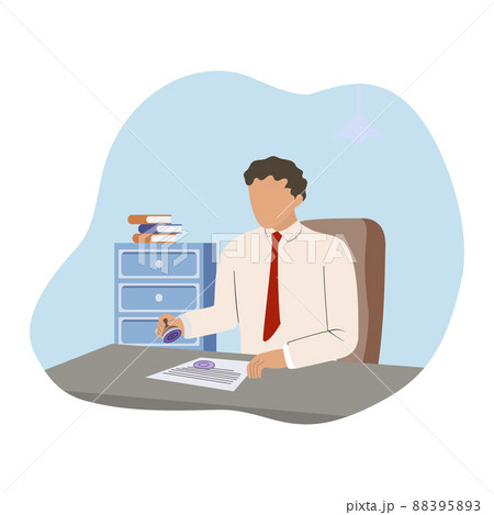 Businessman, manager, consultant at work. Offer to sign a contract. Flat Design Vector illustration. 88395893