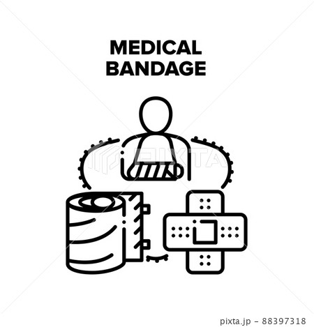 Medical Bandage Vector Concept Black Illustration 88397318