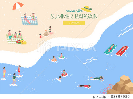 サマーセールのデザイン　海のイラスト 88397986
