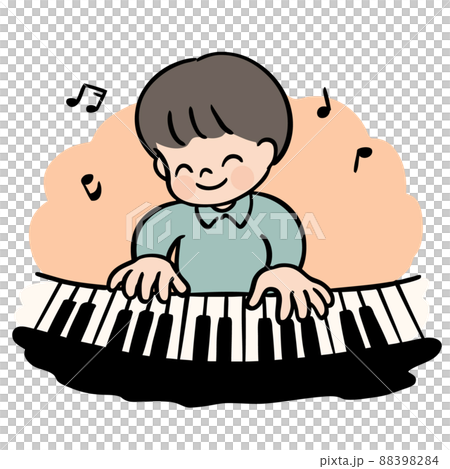ピアノを弾く男の子のイラスト 88398284