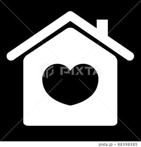 Home love icon vector design template. isolate on black 88398385