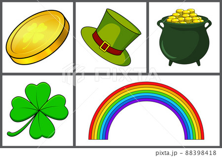 saint patricks day icons vector set illustration isolated on white background saint patricks day icons vector set illustration isolated on white background 88398418
