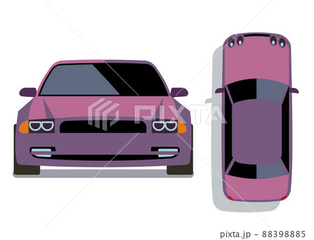 flat-style cars in different views. Lilac car flat-style cars in different views. Lilac car 88398885