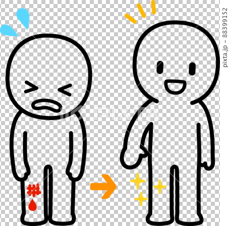怪我をした人物と怪我が治った人物 88399152