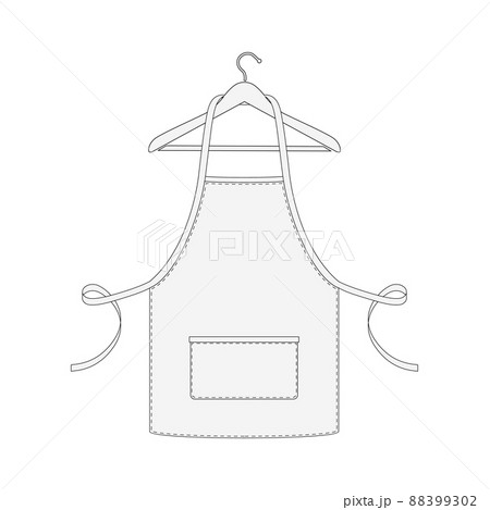 Kitchen apron on hanger isolated on white background Kitchen apron on hanger isolated on white background 88399302