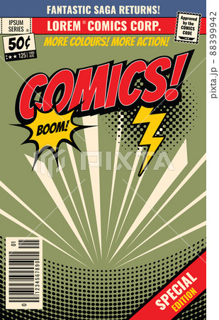 comic book background with cartoon burst bubble 88399942