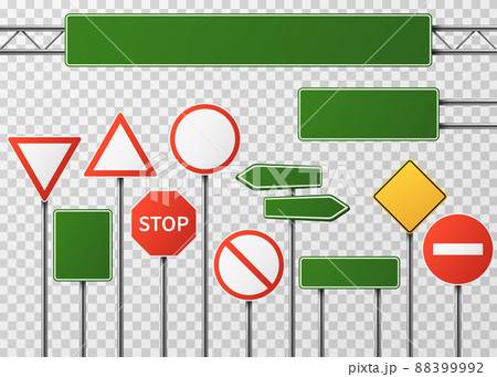 Blank street traffic and road signs set isolated 88399992